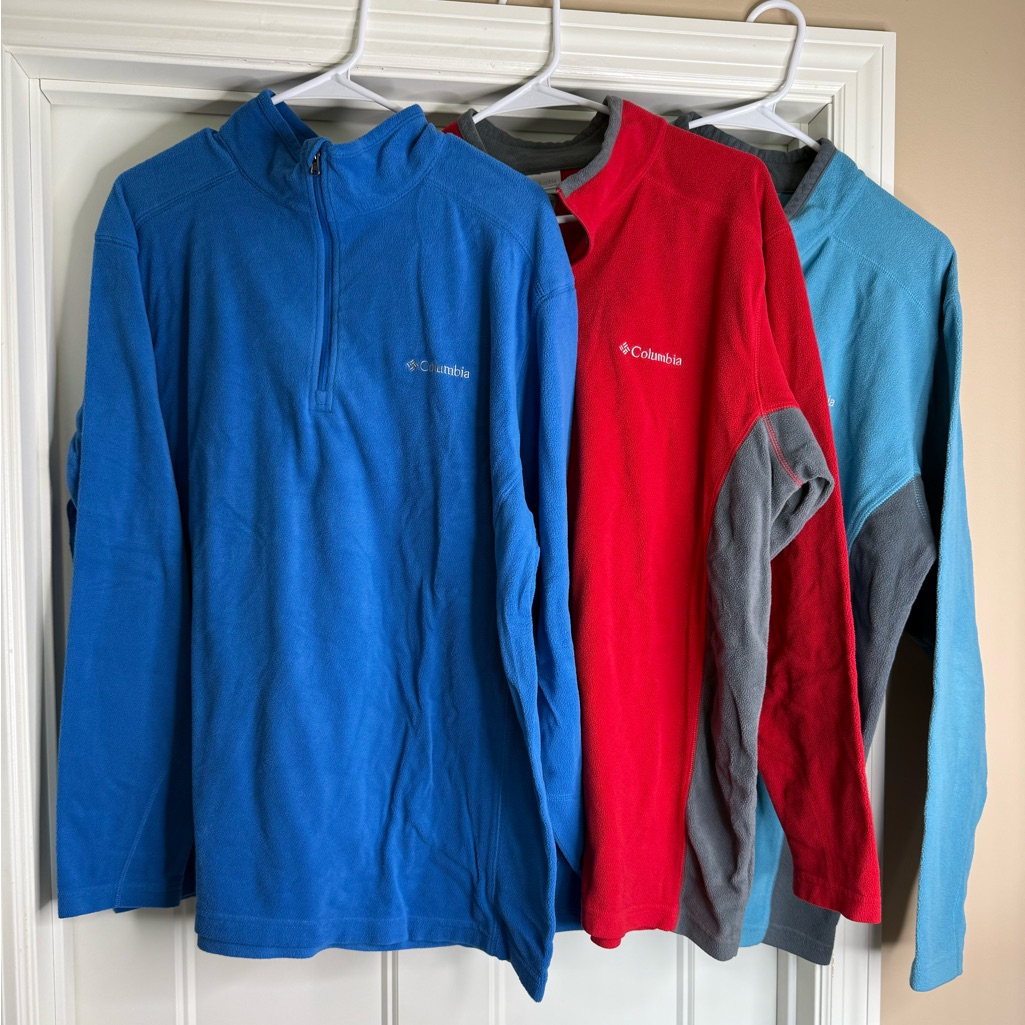 Men”S Columbia Bundle Of 3 1/4 Zip Fleece Pullover Size Xl